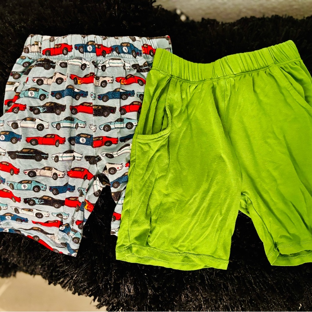 Posh Peanut Car Print and Lime Green Shorts Set